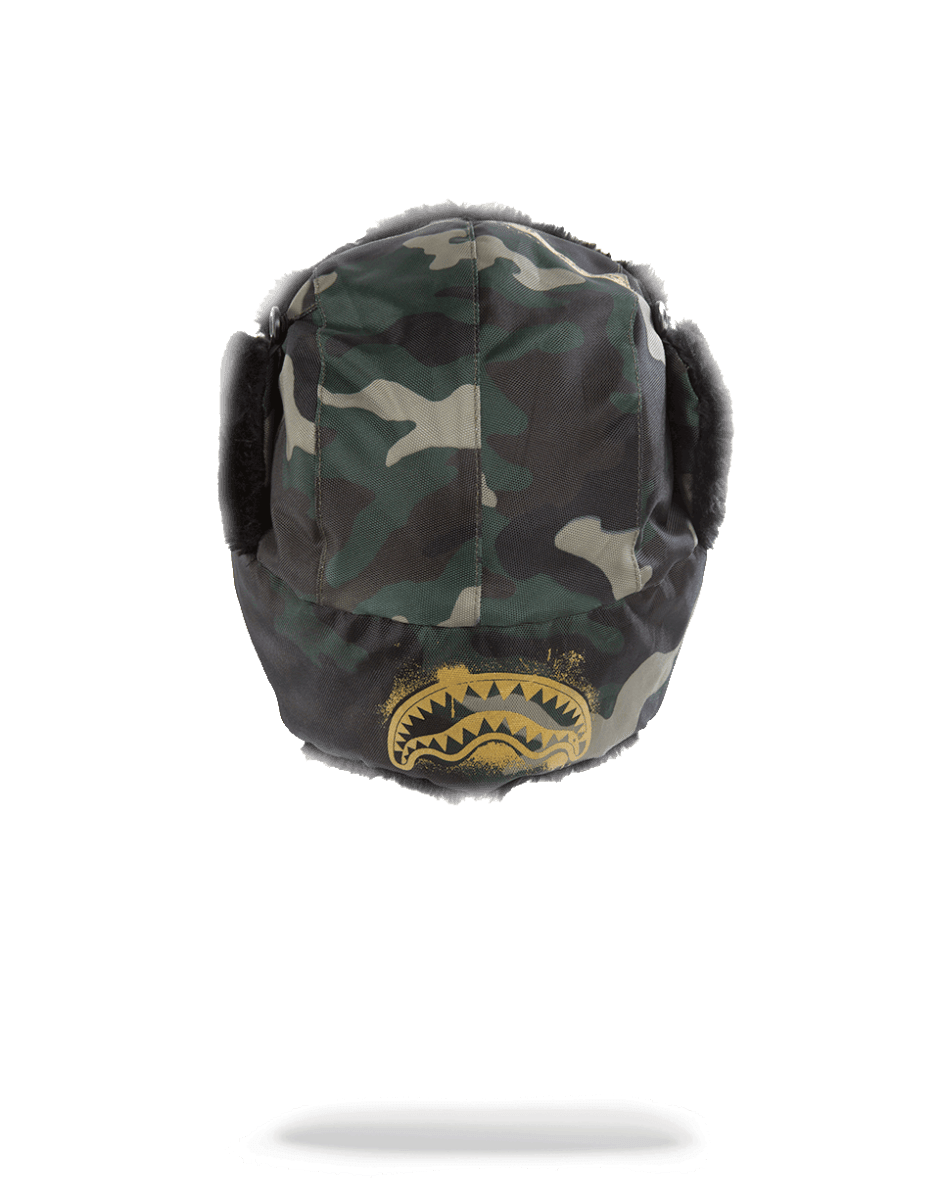 GOLD STENCIL CAMO AVIATOR HAT