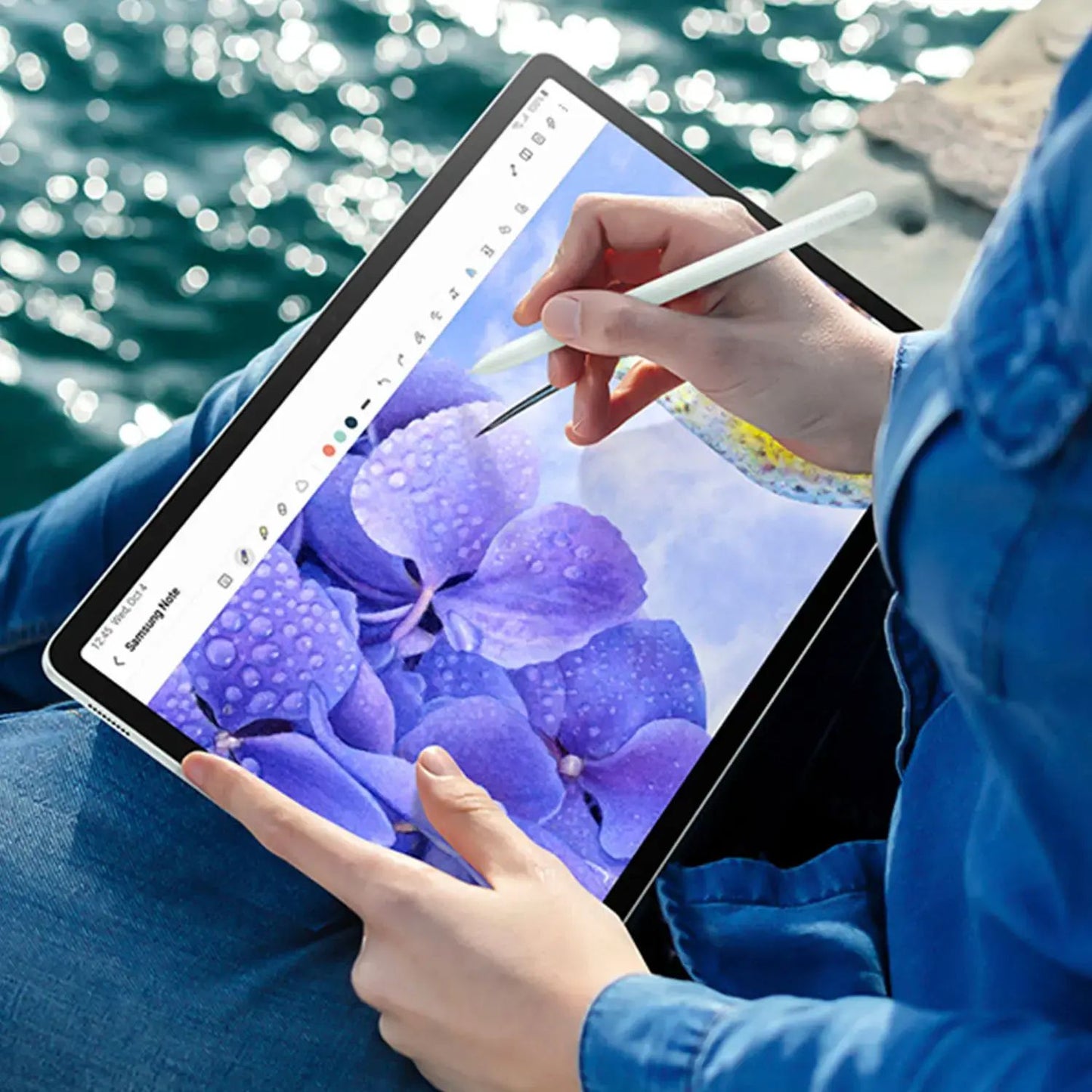 Samsung - Galaxy Tab S9 FE+ - 12.4" 256GB - Wi-Fi - with S-Pen - Mint - SM-X610NLGEXAR