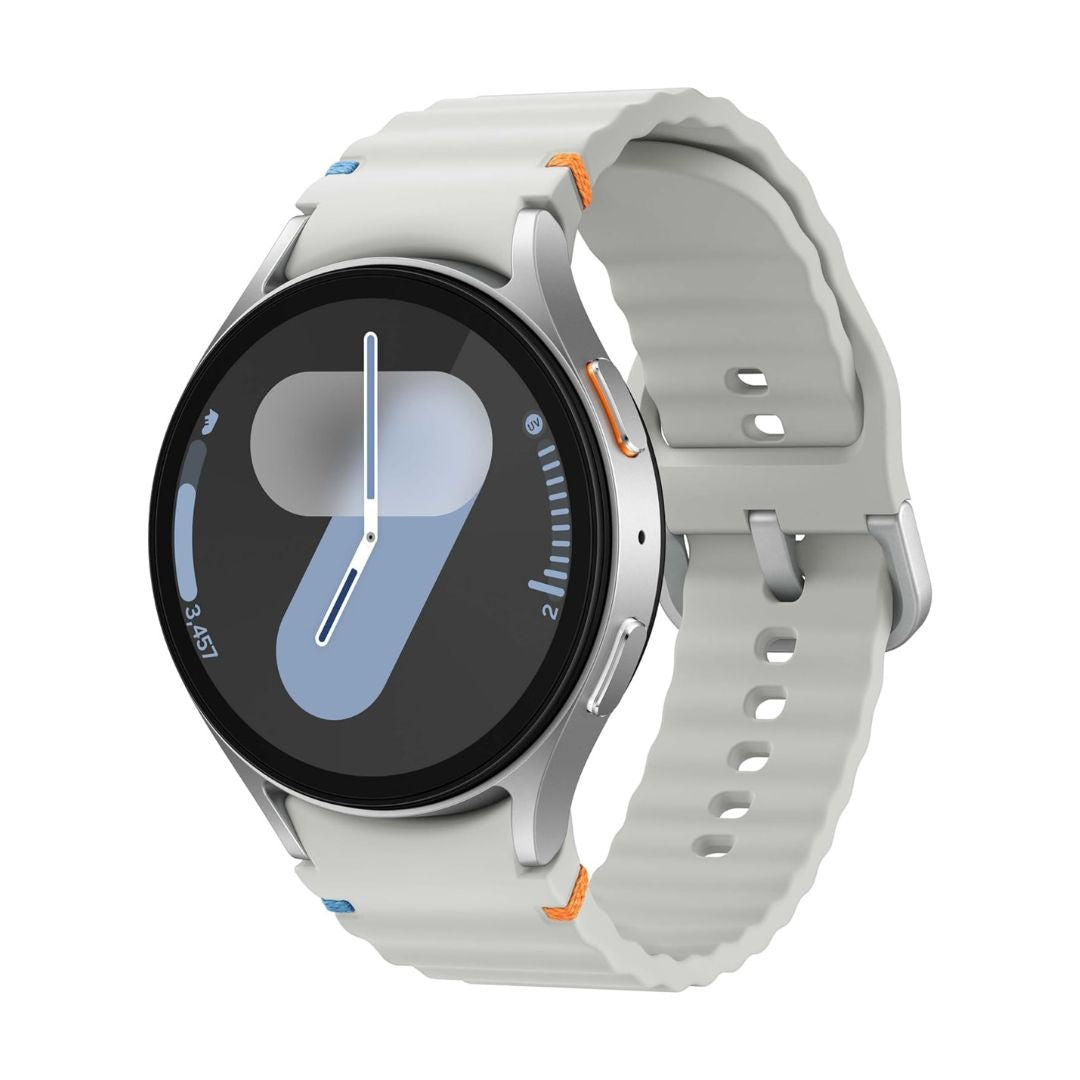 Samsung Galaxy Watch7 Aluminum Smartwatch 44mm LTE – Silver with Cream Band – SM-L315UZSAXAA