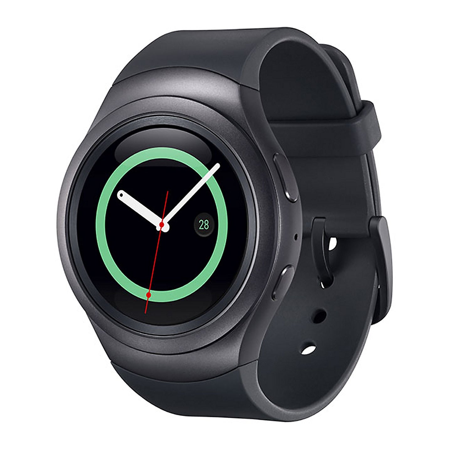 Samsung - Gear S2 Smartwatch 42mm Stainless Steel - Black Elastomer SM-R720