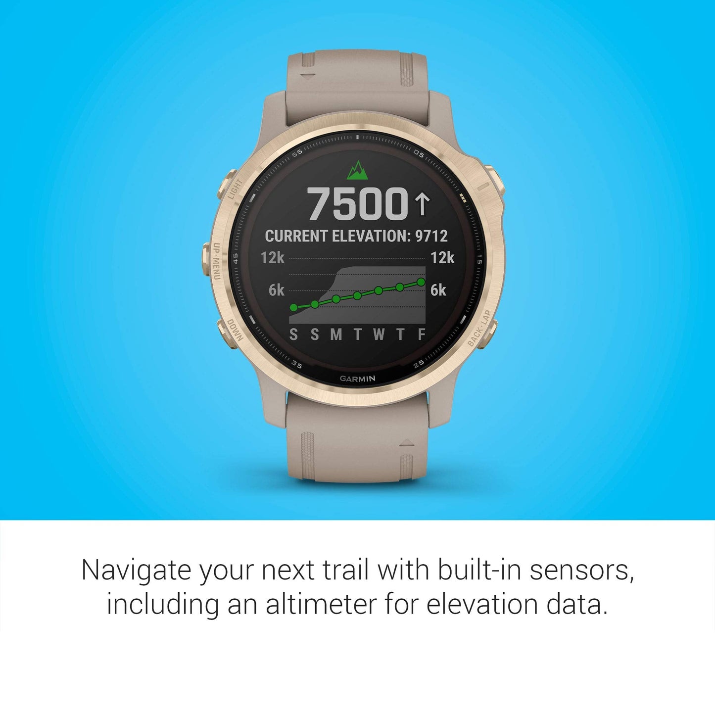 Garmin fenix 6S Pro Solar 42mm Light Gold with Light Sand Band - 010-02409-10