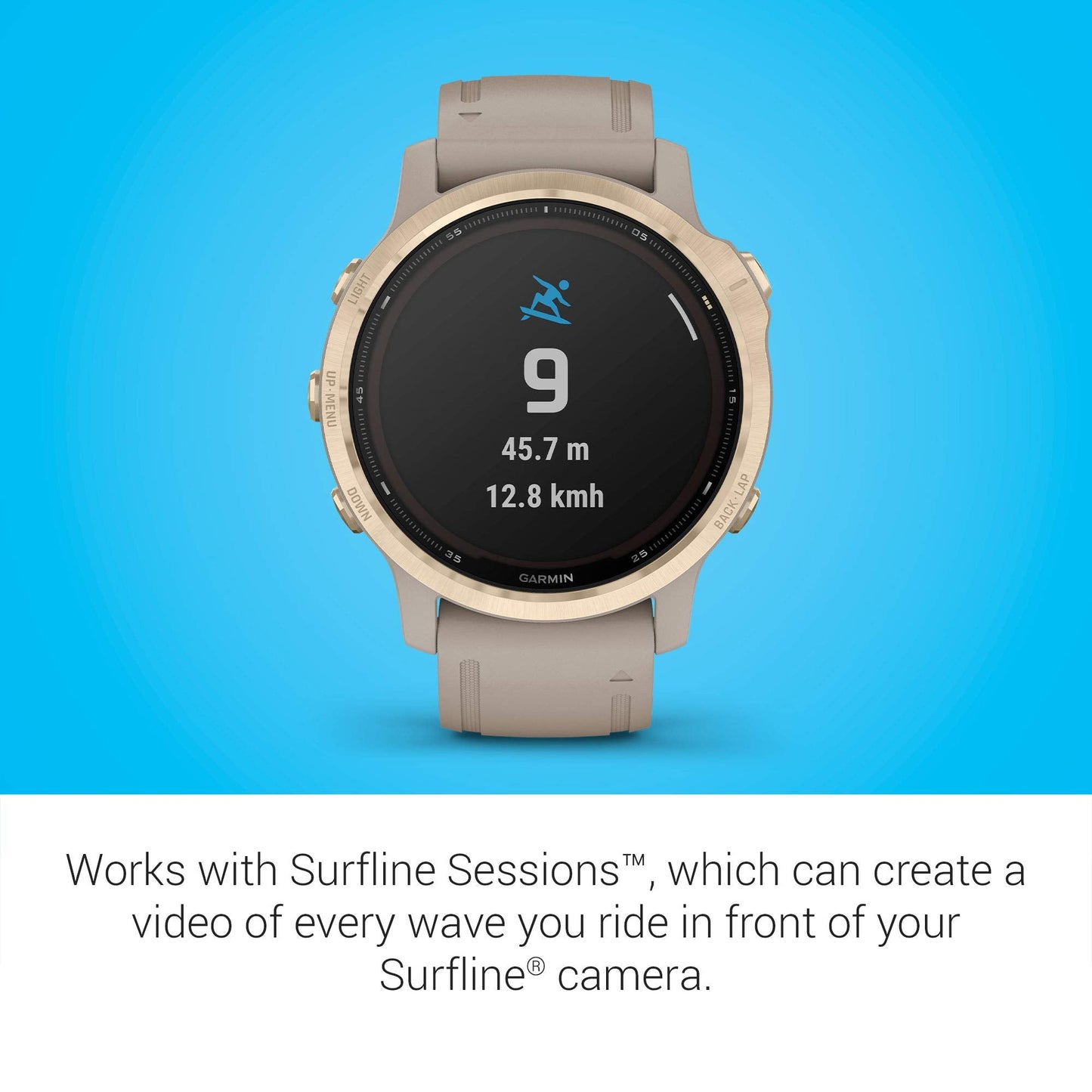 Garmin fenix 6S Pro Solar 42mm Light Gold with Light Sand Band - 010-02409-10