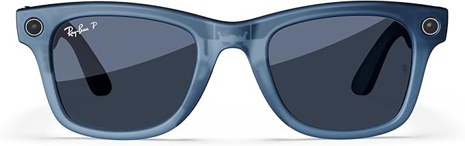 Ray-Ban Meta - Wayfarer glasses with Meta AI, Audio, Photo, Video Compatibility - Polarized Blue Len
