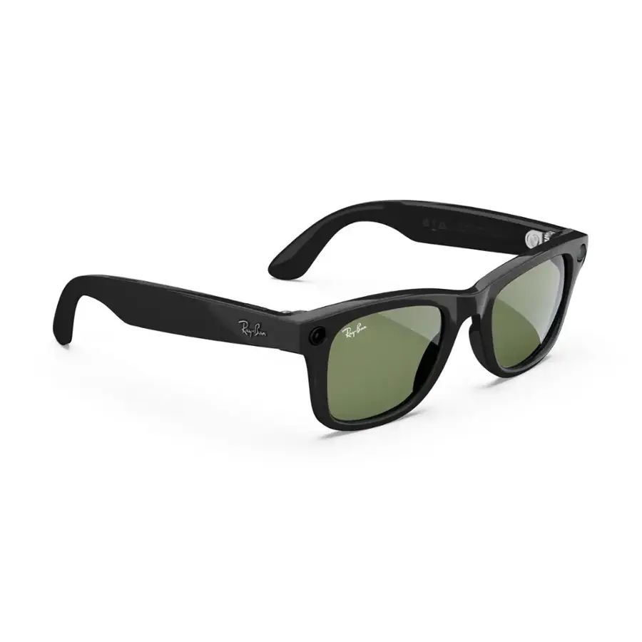 Ray-Ban Meta - Wayfarer Large glasses with Meta AI, Audio, Photo, Video Compatibility - Green Lenses