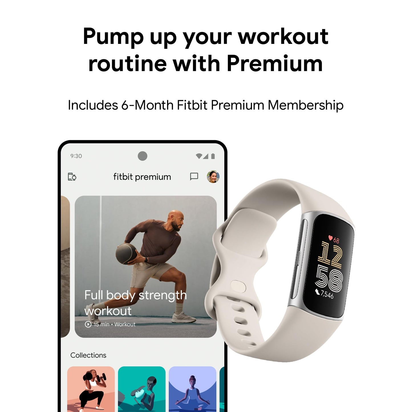Fitbit Charge 6 Advanced Fitness & Health Tracker - Porcelain