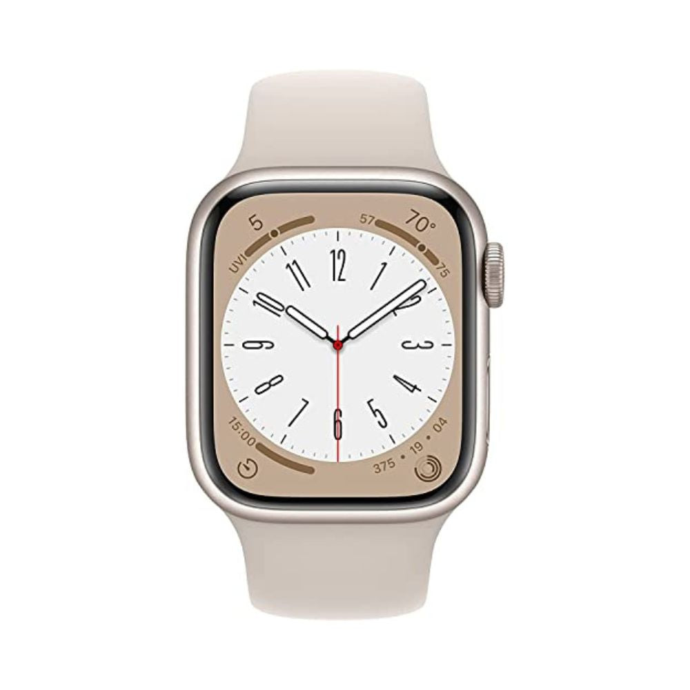 Apple Watch Series 8 (GPS) 45mm Starlight Aluminum Case with Starlight Sport Band – S/M – MNUP3LL/A