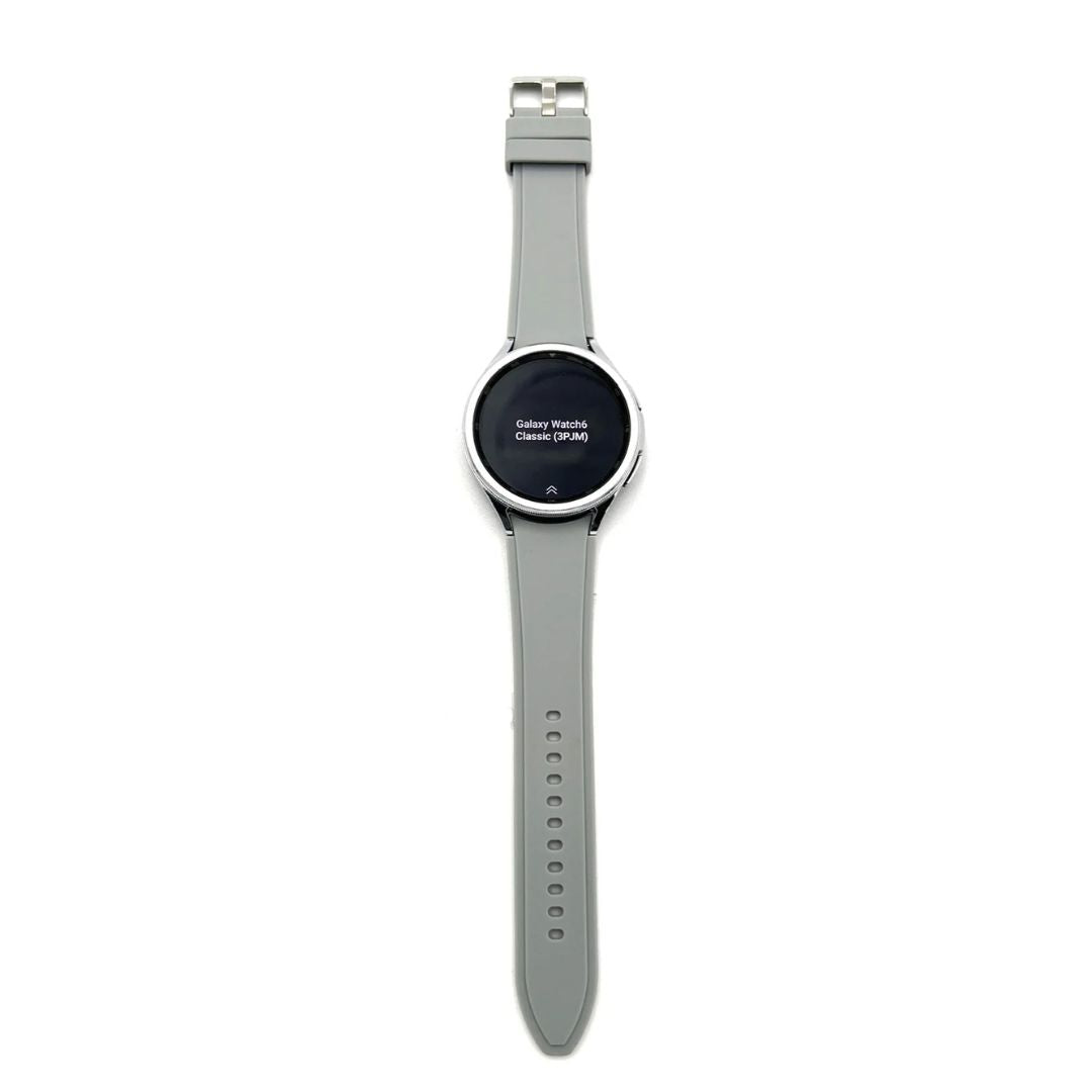 Samsung - Galaxy Watch6 Classic Stainless Steel Smartwatch 47mm BT - Silver Silicone Band