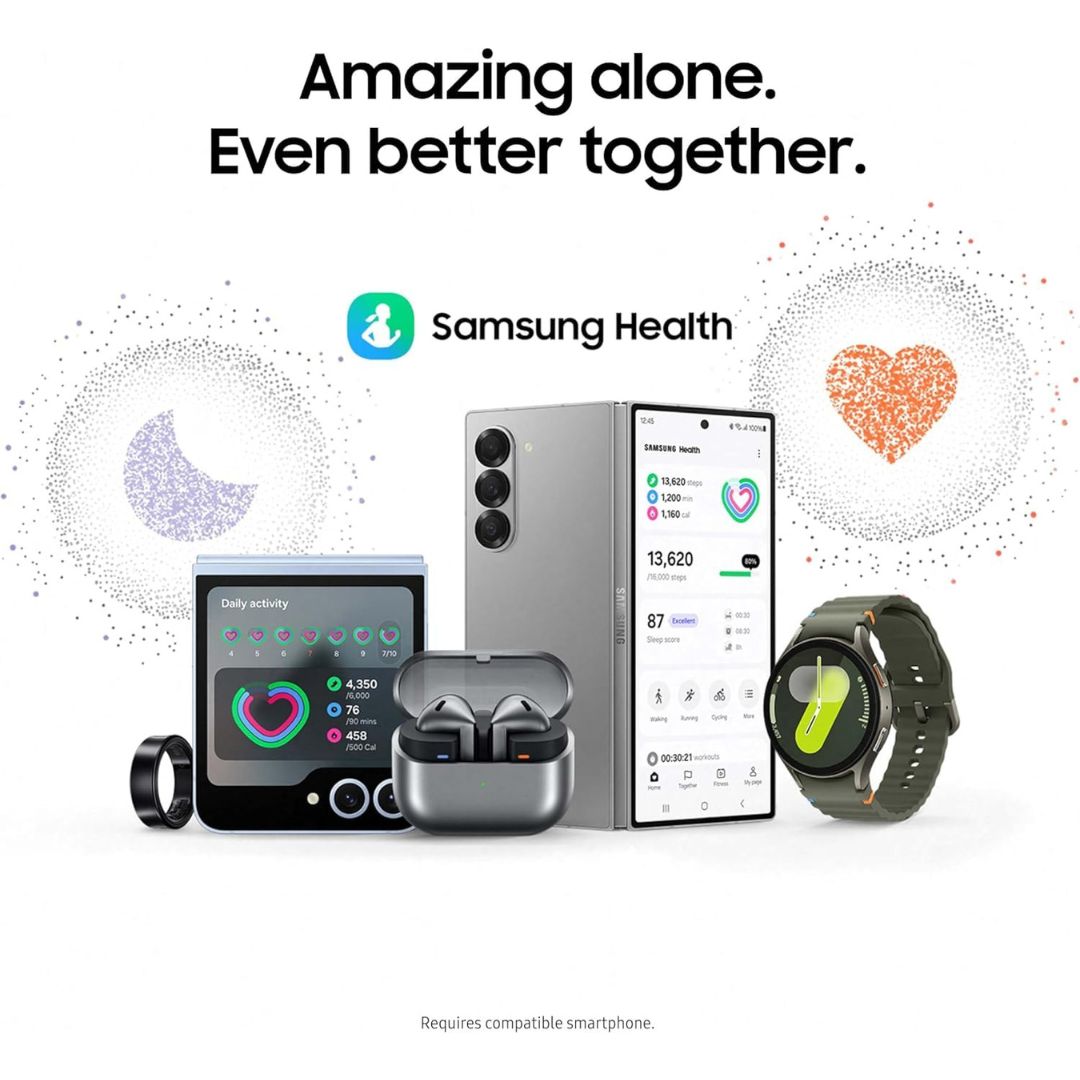 Samsung Galaxy Watch7 Aluminum Smartwatch 44mm LTE – Silver with Cream Band – SM-L315UZSAXAA