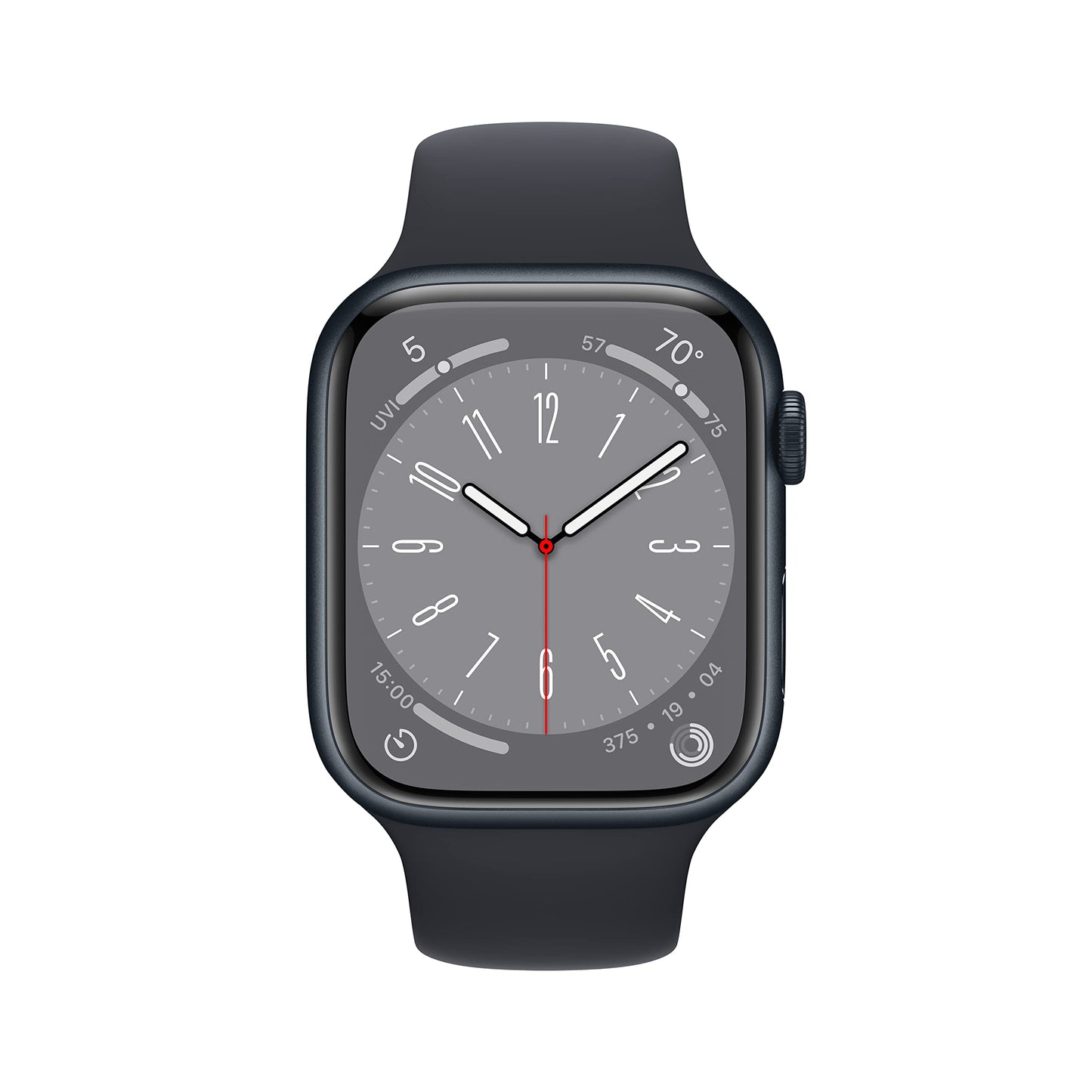 Apple Watch Series 8 - GPS 45mm - Midnight Aluminum Case w Midnight Sport Band - S/M - MNUJ3LL/A