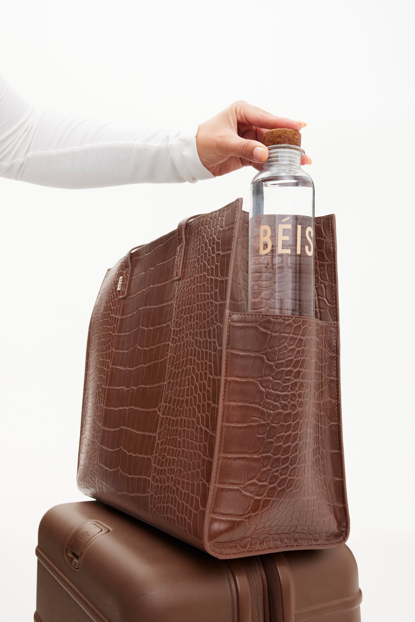 Resale The Large Work Tote in Maple Croc