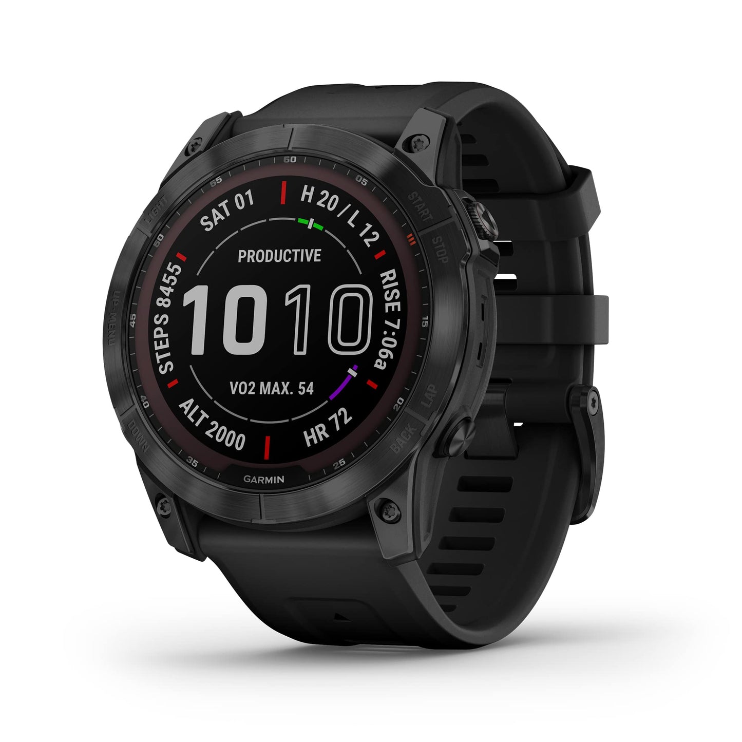 Garmin fenix 7X, Sapphire Solar GPS Smartwatch, 51 mm Fiber-reinforced polymer - Black DLC Titanium - 010-02541-22