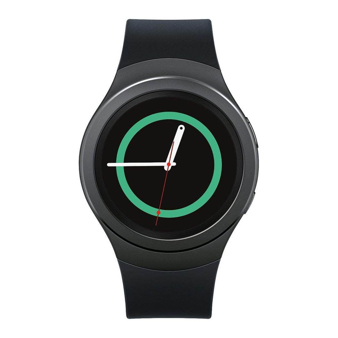 Samsung - Gear S2 Smartwatch 42mm Stainless Steel - Black Elastomer SM-R720
