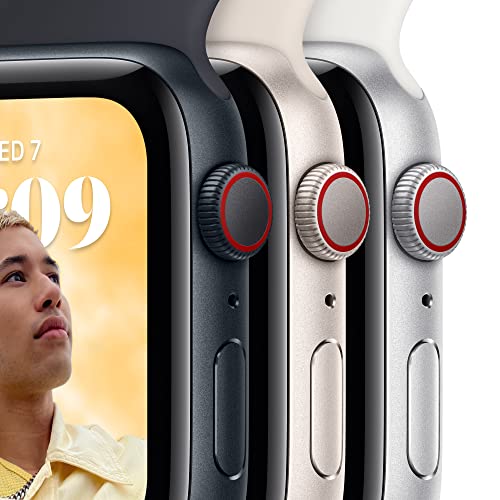 Apple Watch SE 2nd Generation (GPS) 44mm Aluminum Case with White Sport Band - M/L - Silver - MNTJ3LL/A
