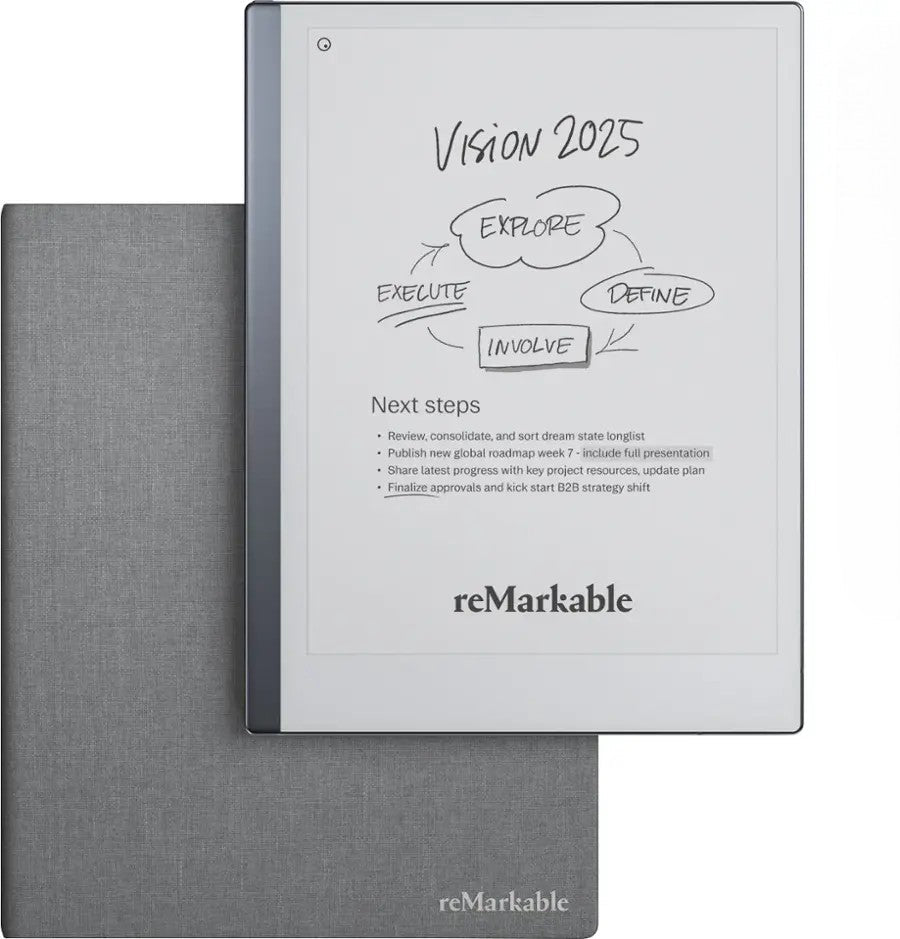reMarkable 2 - 10.3 Paper Tablet with Gray Polymer Weave Book Folio (No Pen)
