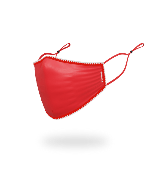 ADULT VERTICAL SHARK (RED) FORM-FITTING FACE MASK