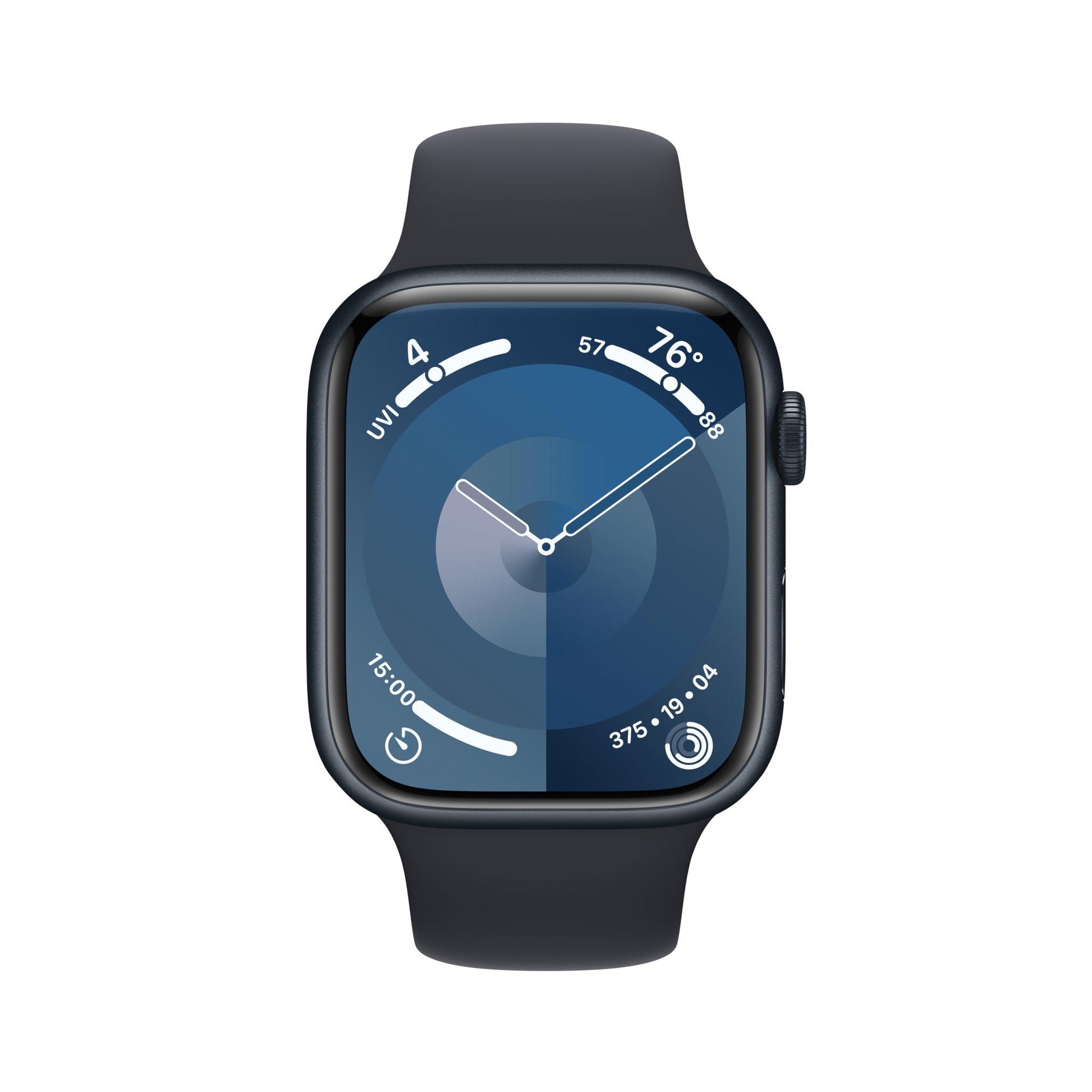 Apple Watch Series 9 (GPS) 45mm Aluminum Case with Midnight Sport Band - S/M - Midnight - MR993LL/A