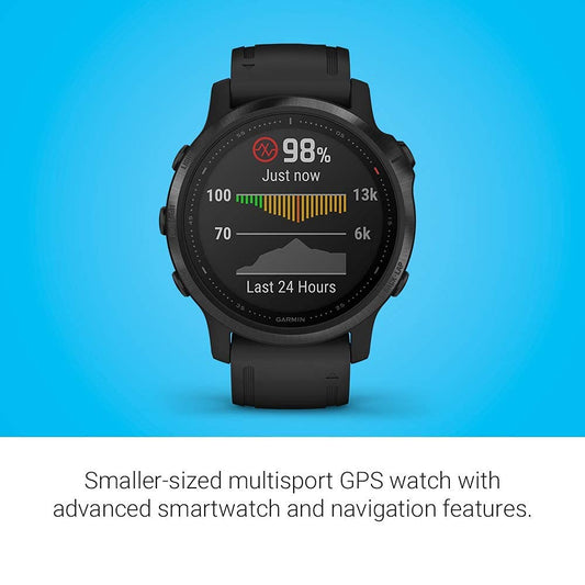 Garmin fēnix 6S Pro Smartwatch 42mm Black with Black Silicone Band - 010-02159-13
