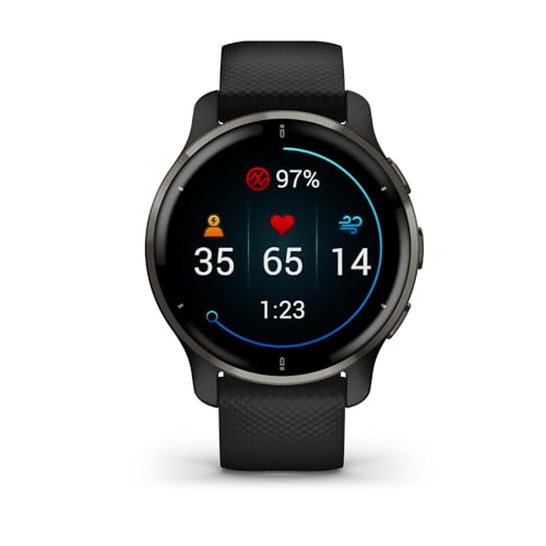 Garmin - Venu 2 Plus GPS Smartwatch 43 mm Fiber-reinforced polymer - Slate - 010-02496-01