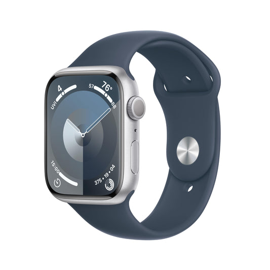 Apple Watch Series 9 (GPS) 45mm Aluminum Case with Winter Blue Sport Loop - Adj -Silver - MR9F3LL/A