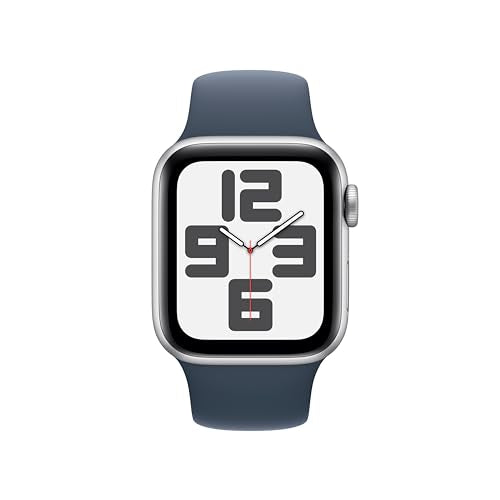 Apple Watch SE 2nd Generation (GPS) 40mm Silver Aluminum Case with Storm Blue Sport Band - S/M -  MRE13LL/A