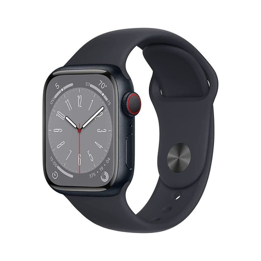 Apple Watch Series 8 (GPS + Cellular) 45mm Aluminum Case with Midnight Sport Band - S/M - MNVJ3LL/A