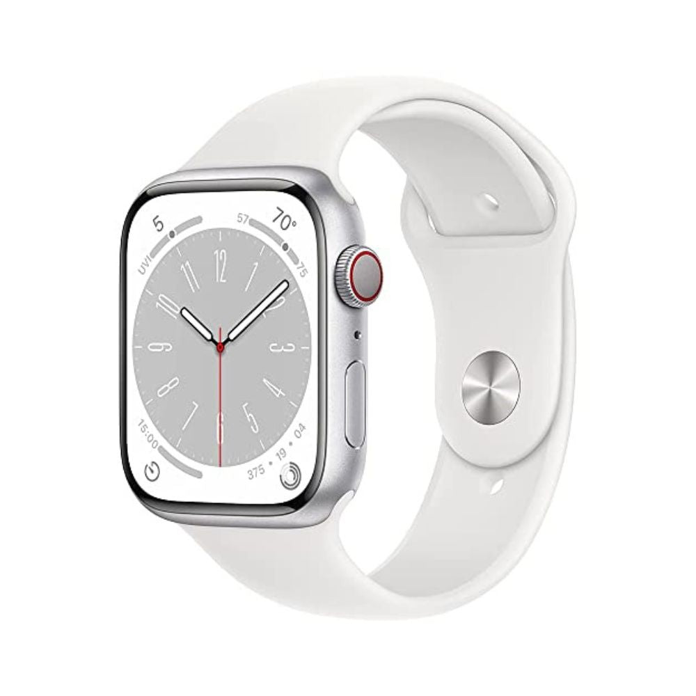 Apple Watch Series 8 (GPS) 41mm  Aluminum Case with White Sport Band - S/M - Silver - MP6L3LL/A
