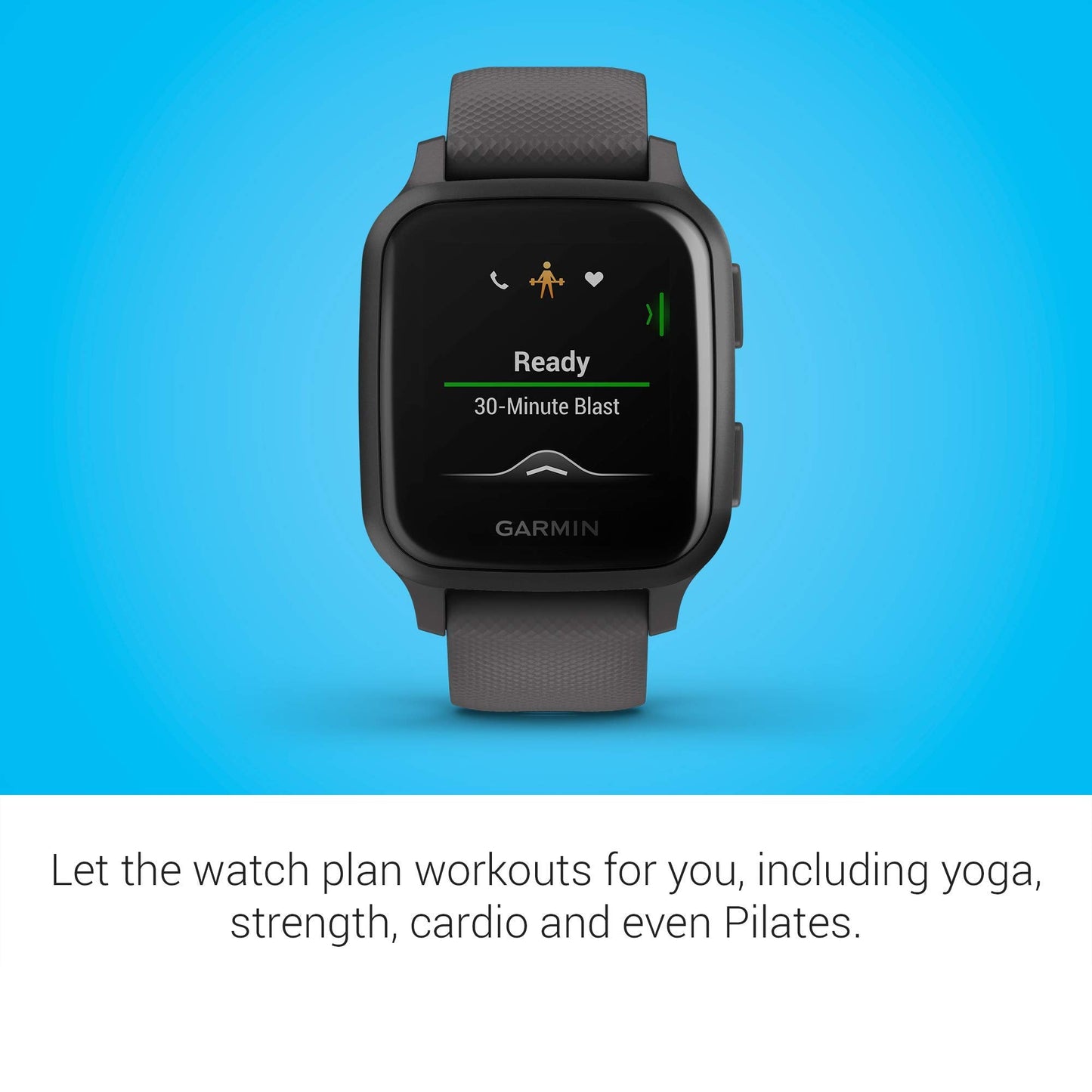 Garmin - Venu Sq GPS Smartwatch 33mm - Shadow Gray/Slate  - 010-02427-00