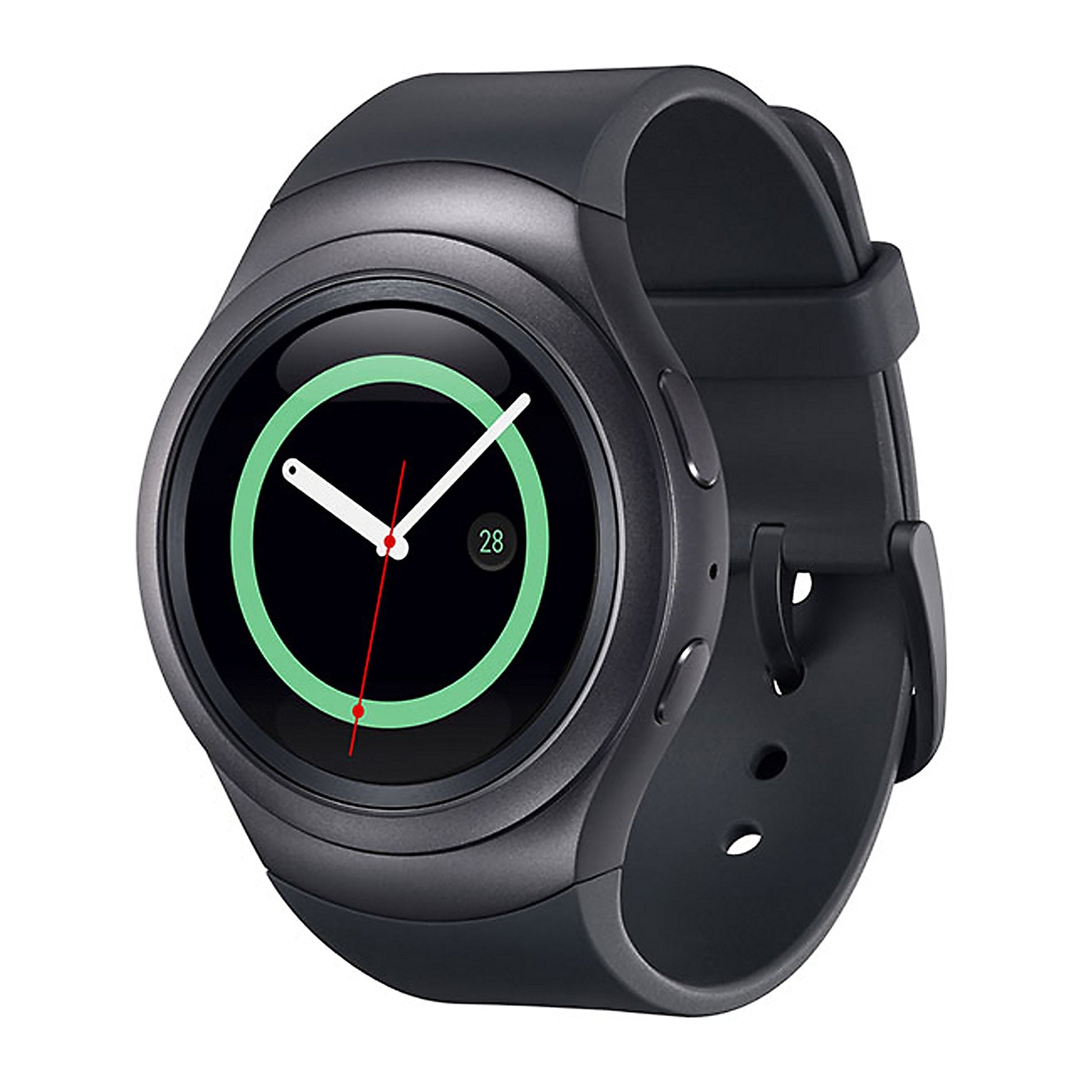 Samsung - Gear S2 Smartwatch 42mm Stainless Steel - Black Elastomer SM-R720