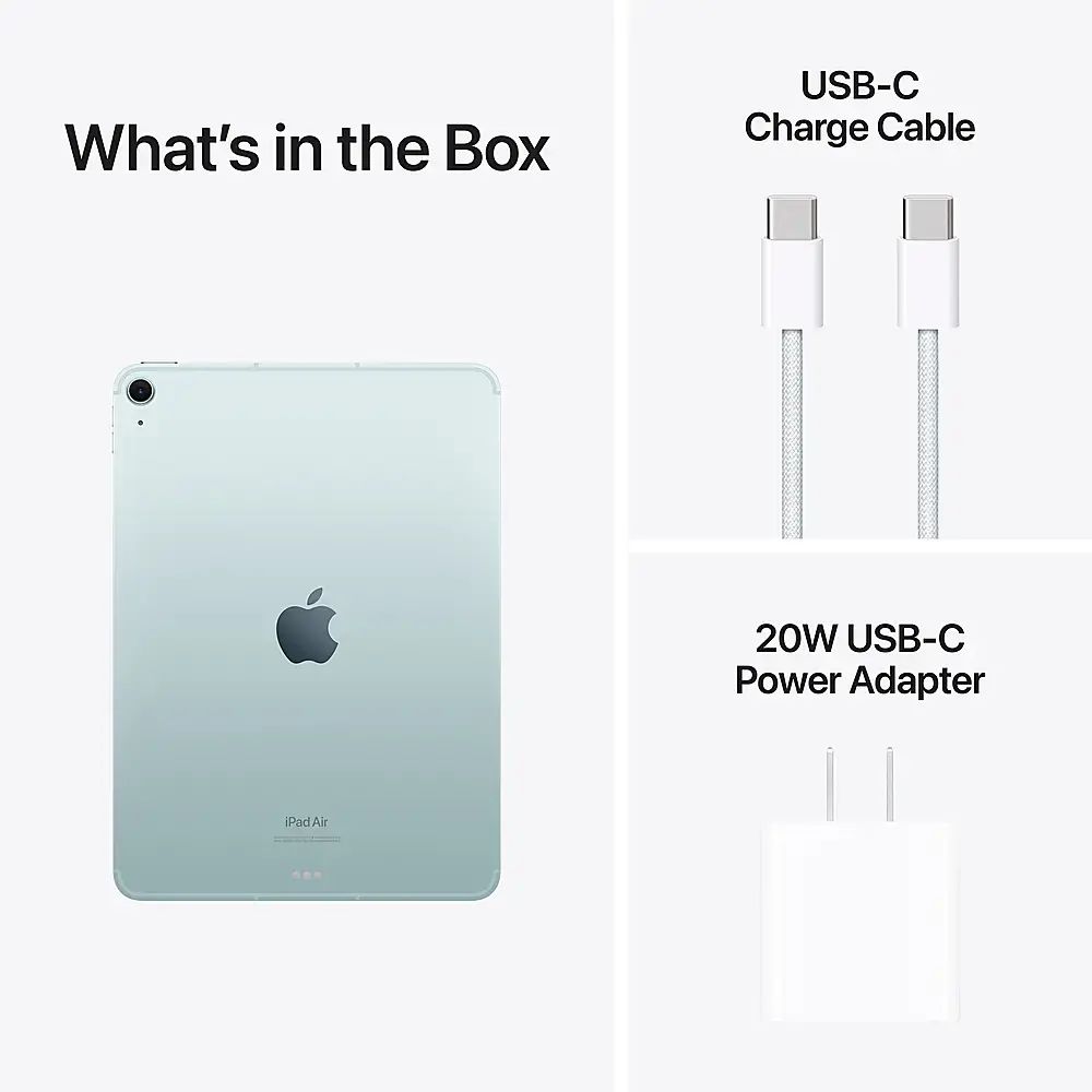 Apple 11" iPad Air (M2, 2024) – Wi-Fi + Cellular – 128GB – Blue (Unlocked) – MUXE3LL/A