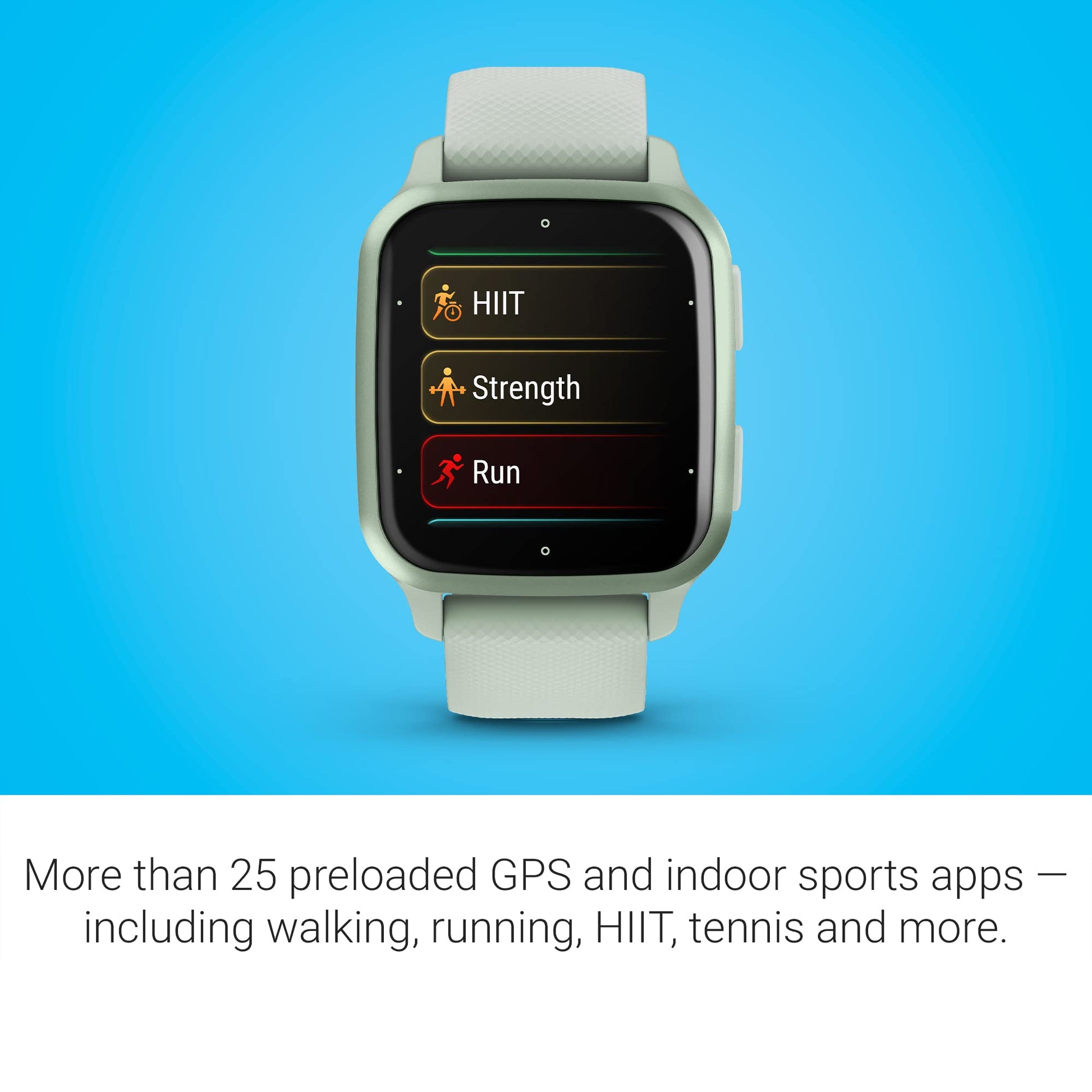 Garmin Venu Sq 2 GPS Smartwatch – 40mm – Cool Mint Case with Cool Mint Silicone Band – 010-02701-02