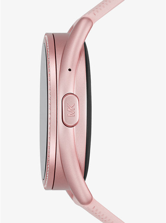 Michael Kors Gen 5E MKGO 43mm Pink-Tone Smartwatch with Pink Silicone Strap – MKT5116V