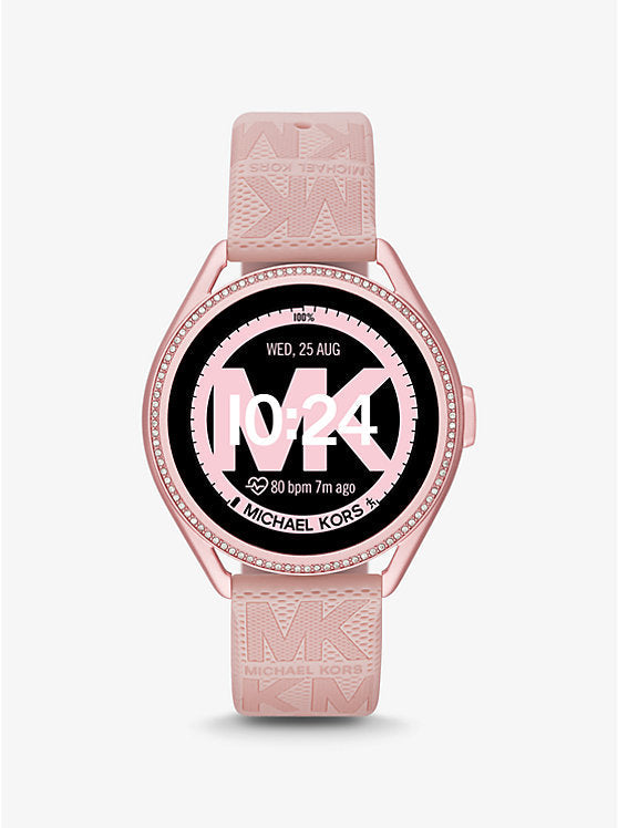 Michael Kors Gen 5E MKGO 43mm Pink-Tone Smartwatch with Pink Silicone Strap – MKT5116V