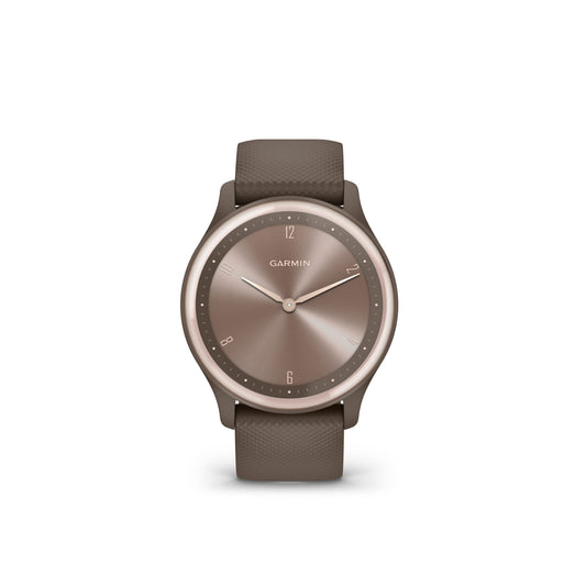 Garmin Vivomove Sport 40mm Cocoa Case with Cocoa & Peach Gold Silicone Band – 010-02566-02