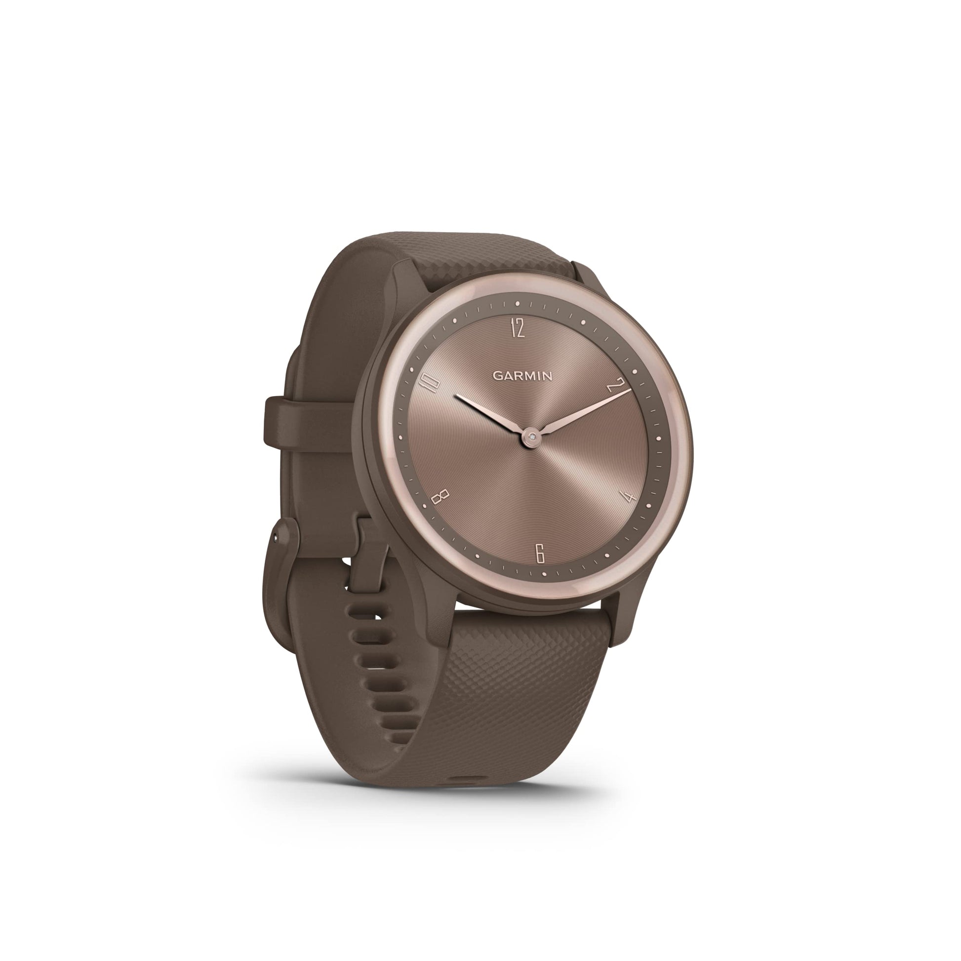 Garmin Vivomove Sport 40mm Cocoa Case with Cocoa & Peach Gold Silicone Band – 010-02566-02