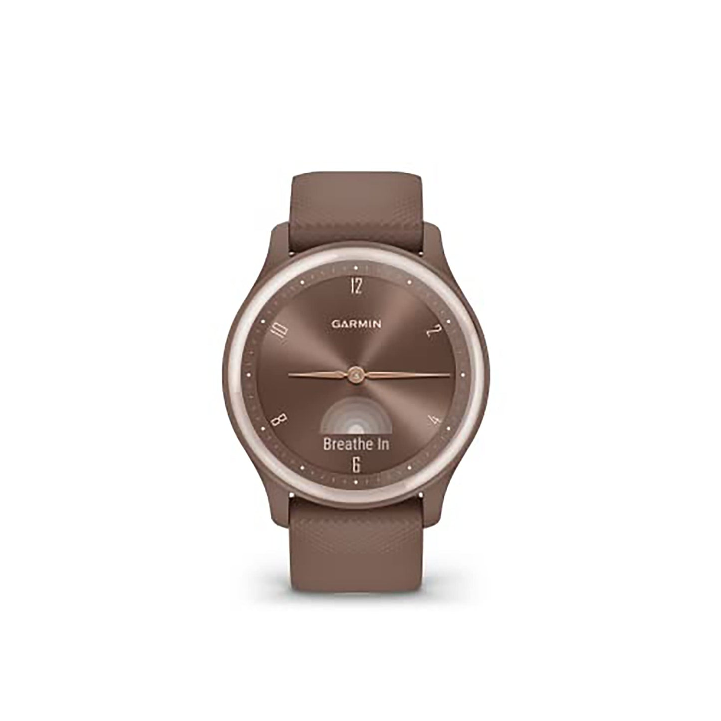 Garmin Vivomove Sport 40mm Cocoa Case with Cocoa & Peach Gold Silicone Band – 010-02566-02