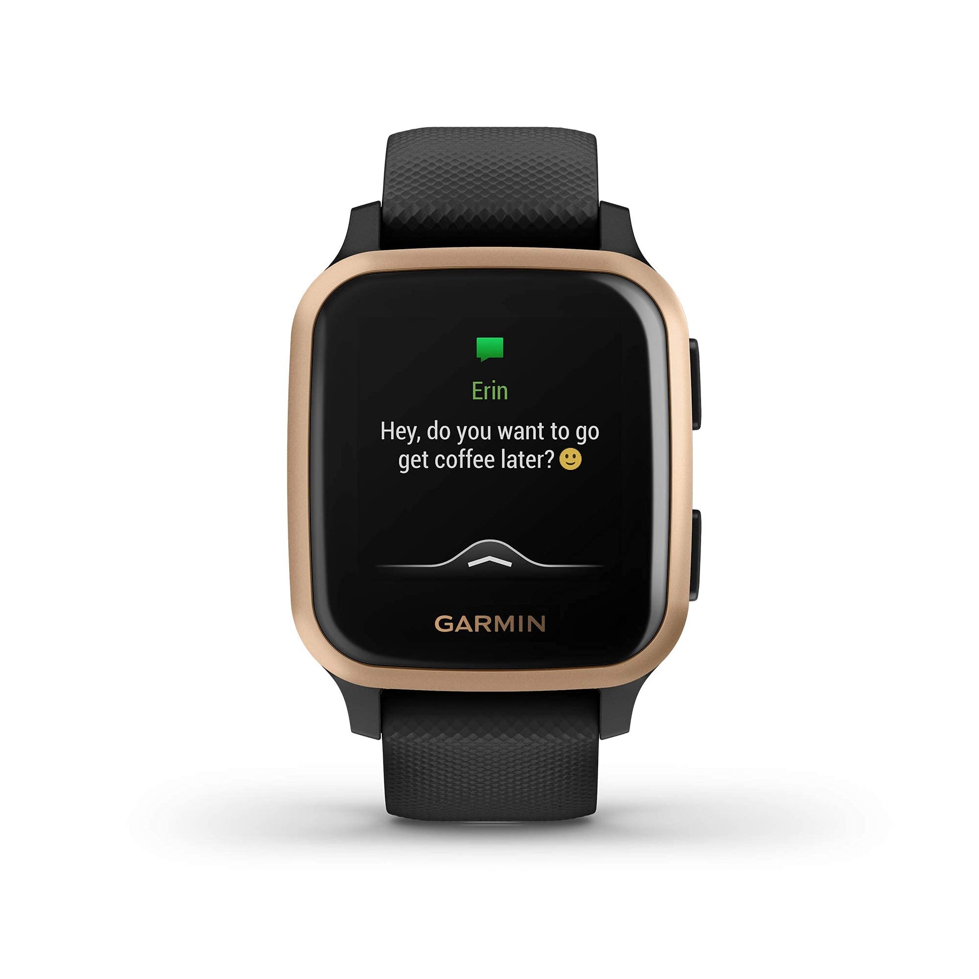 Garmin Venu Sq Music Edition GPS Smartwatch – 33mm Rose Gold and Black – 010-02426-05
