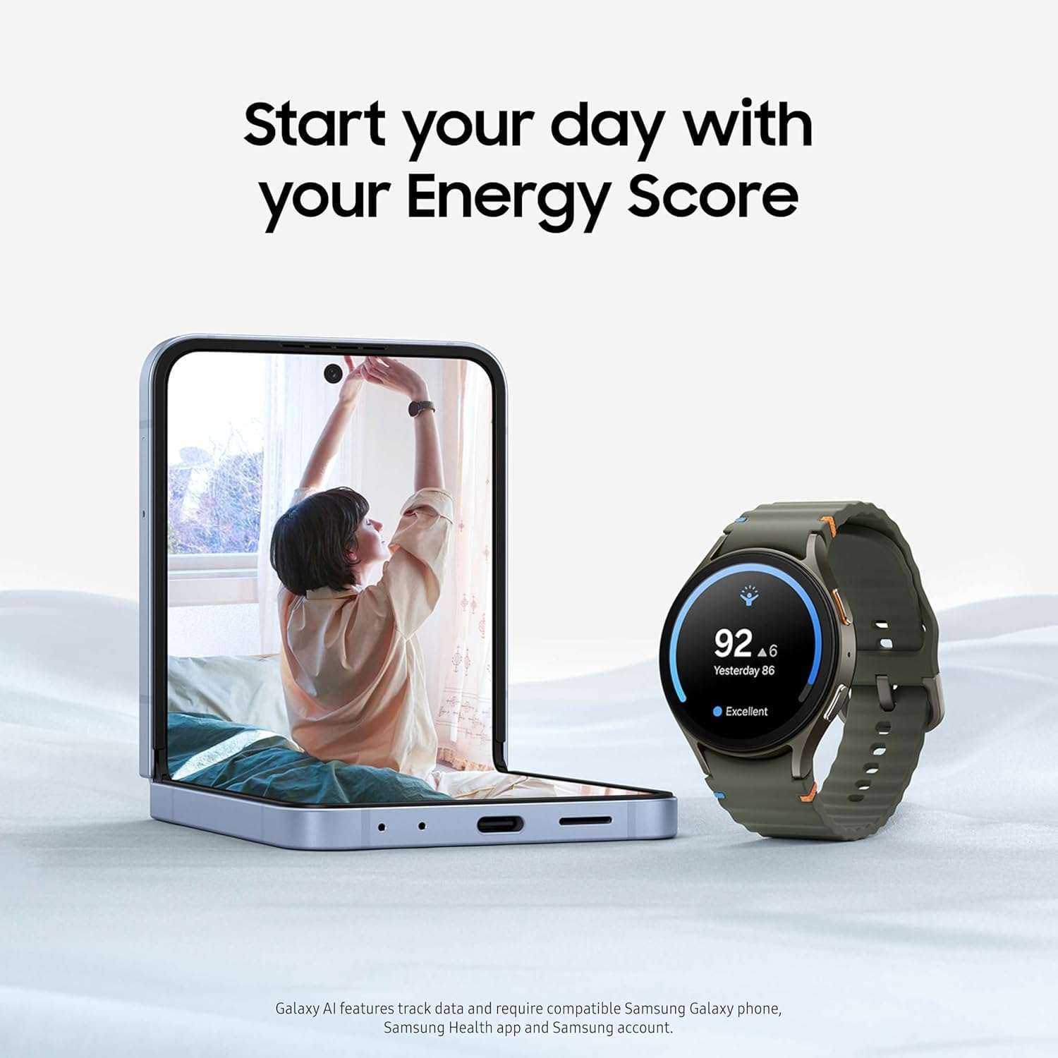 Samsung Galaxy Watch7 Aluminum Smartwatch 44mm LTE – Silver with Cream Band – SM-L315UZSAXAA