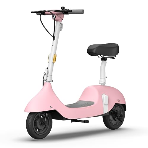 OKAI - Ceetle Pro Electric Scooter with Foldable Seat w/35 Miles Max Range & 15.5mph Top Speed - Pink - EA10C-PINK