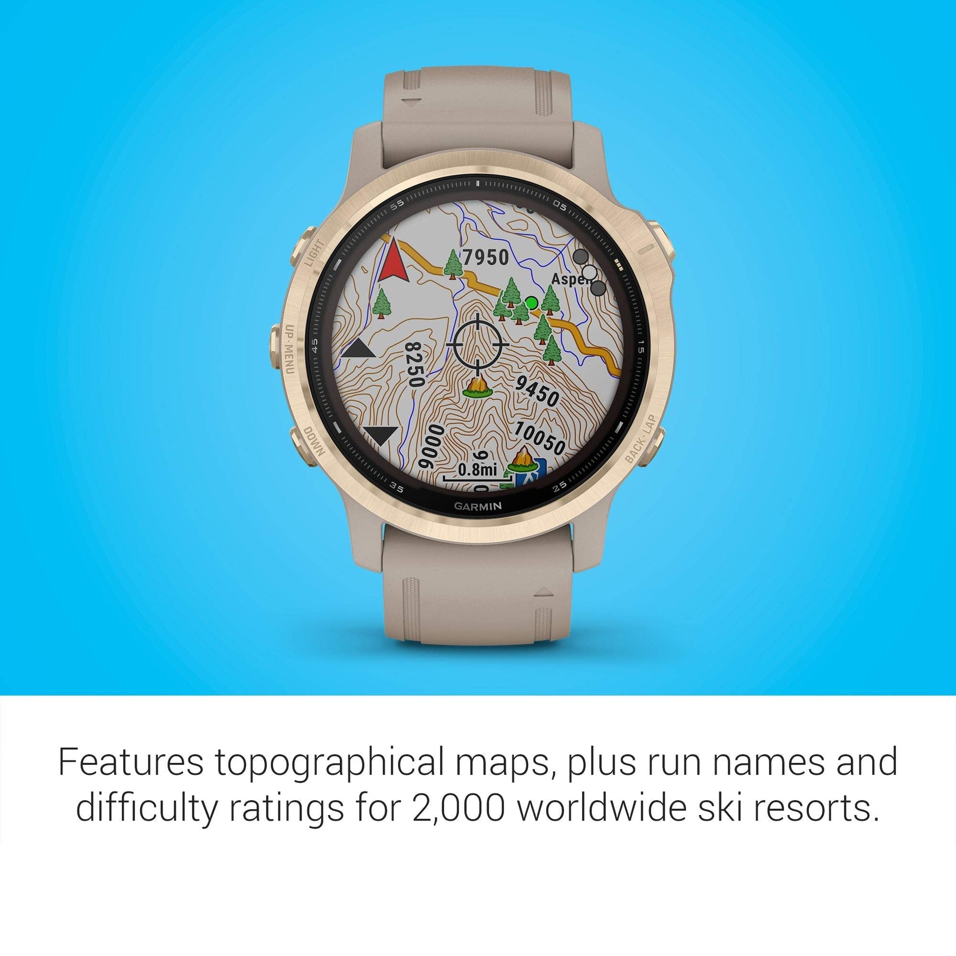 Garmin fenix 6S Pro Solar 42mm Light Gold with Light Sand Band - 010-02409-10