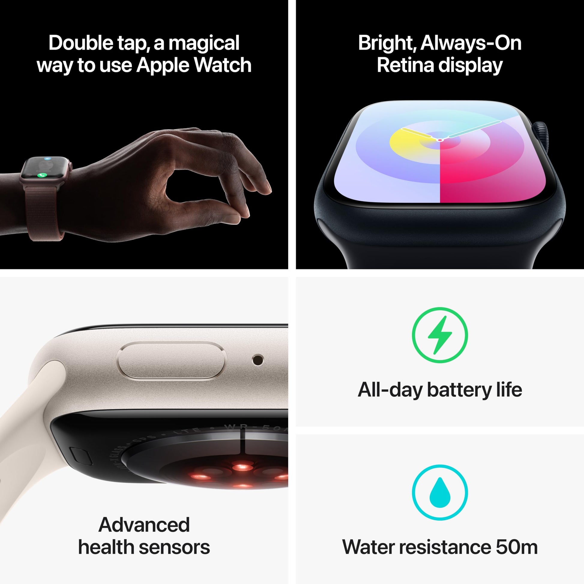 Apple - Watch Series 9 GPS + Cellular 41mm Starlight Aluminum Case with Starlight Sport Loop - MRHQ3LW/A