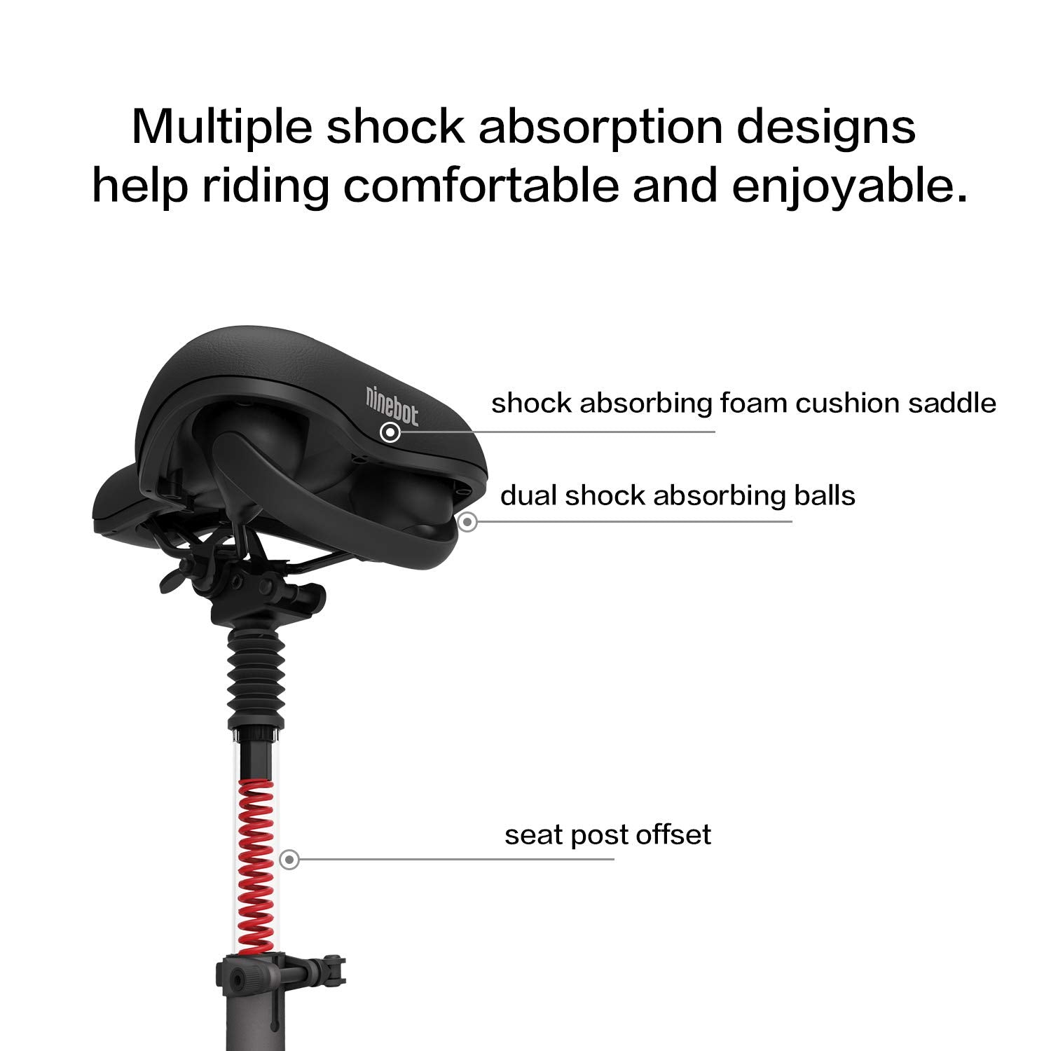 Segway - KickScooter Seat for G30 Max & Max G30LP - Black - AB.00.0011.93