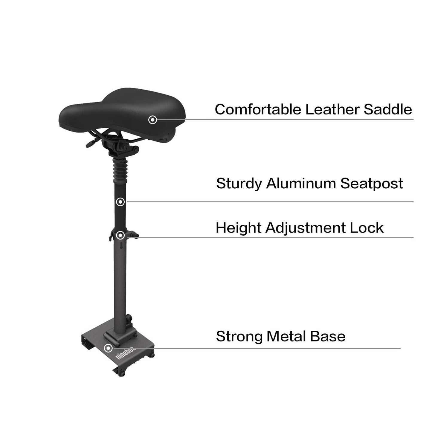Segway - KickScooter Seat for G30 Max & Max G30LP - Black - AB.00.0011.93