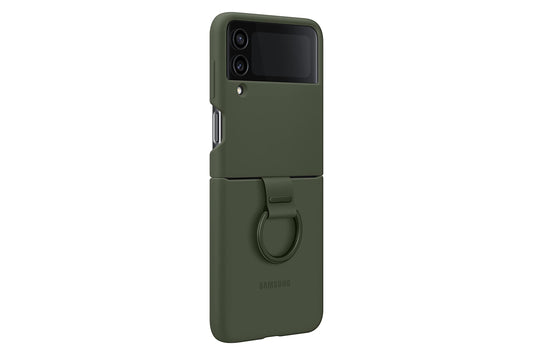Samsung Silicone Cover with Ring for Galaxy Z Flip4 - Green - EF-PF721TGEGUS