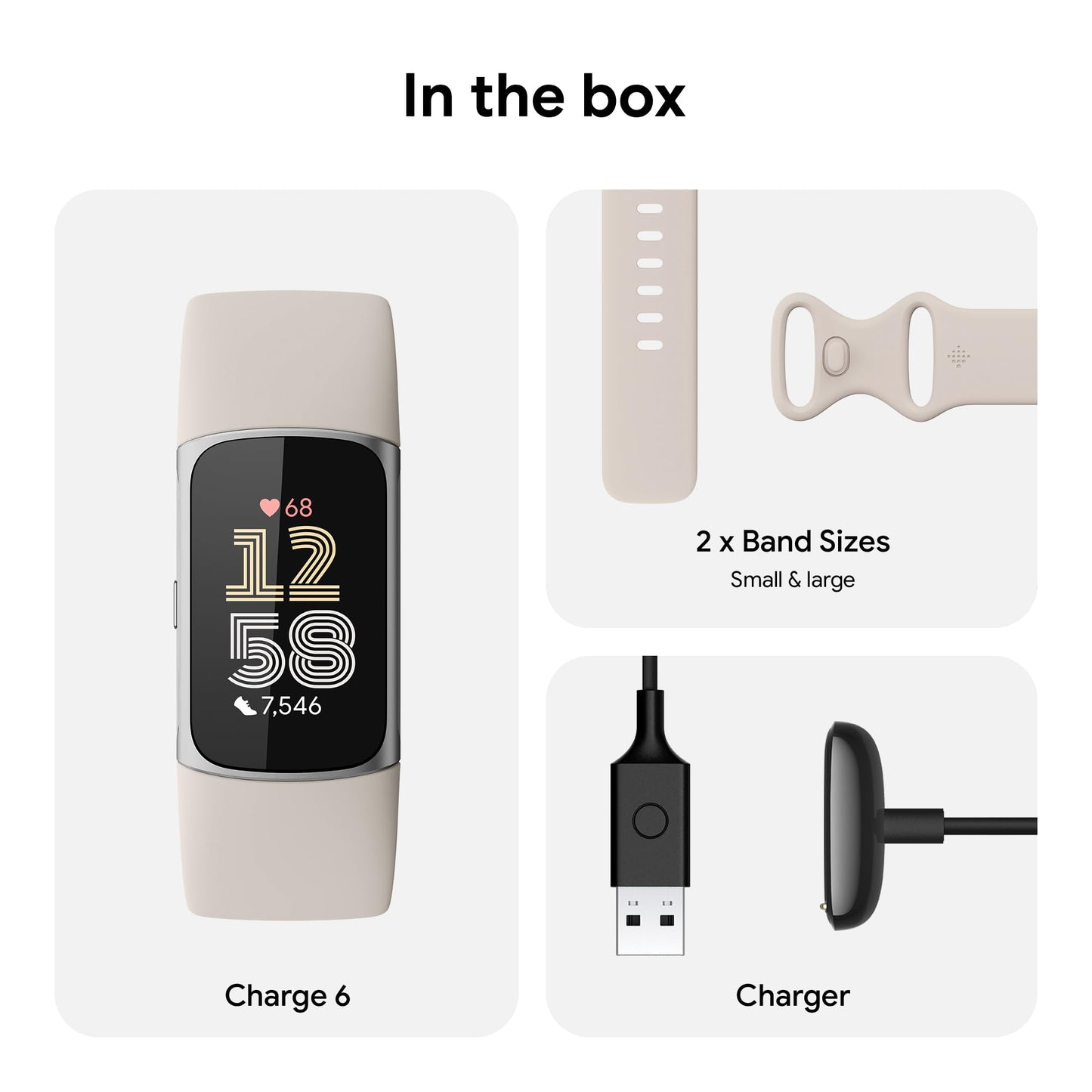Fitbit Charge 6 Advanced Fitness & Health Tracker - Porcelain