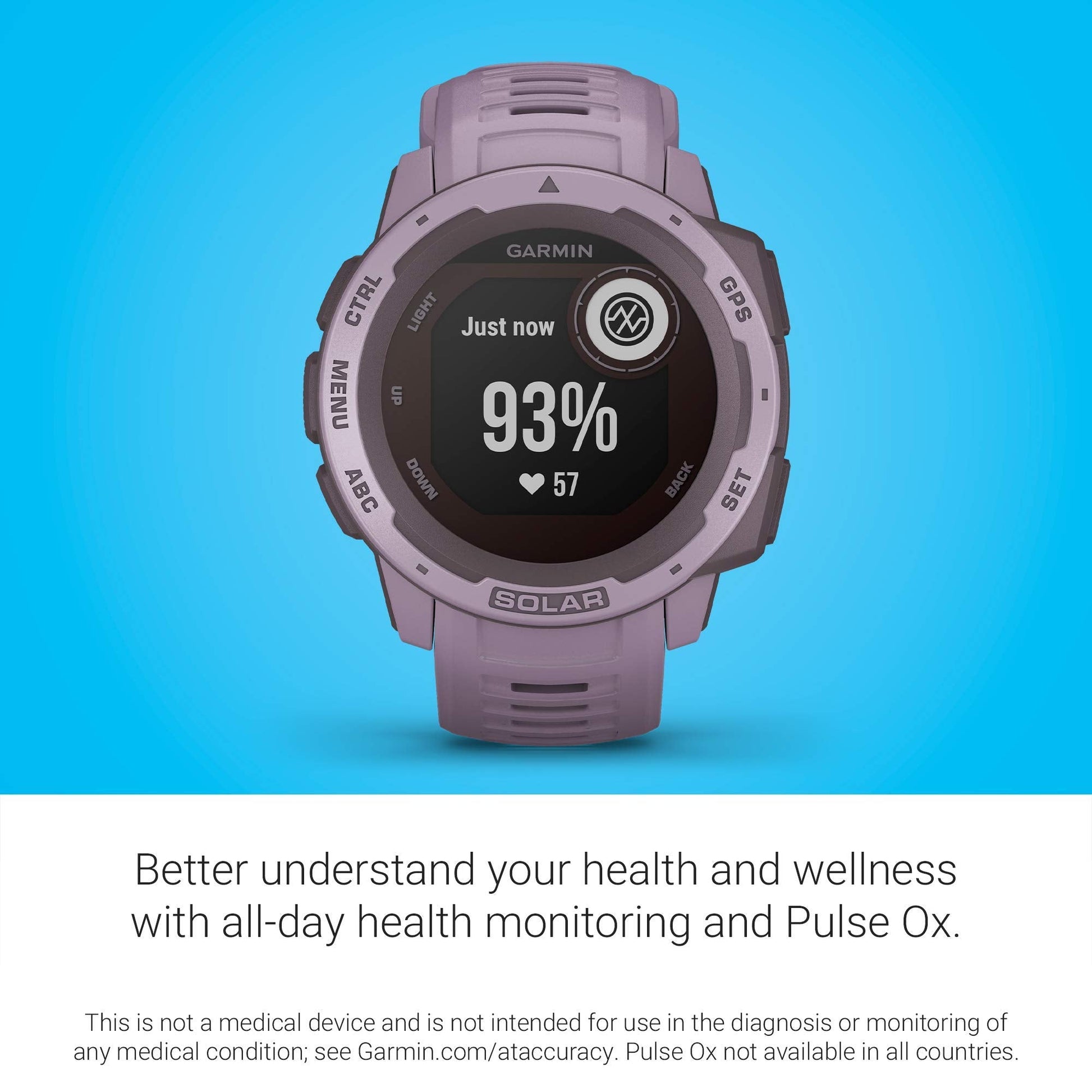 Garmin - Instinct Solar 45mm Fiber Orchid w/ Orchid Band - 010-02293-12