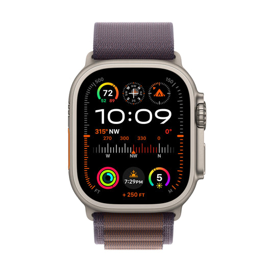 Apple Watch Ultra 2 (GPS + Cellular) 49mm Titanium Case with Indigo Alpine Loop with Blood Oxygen - MRER3LL/A