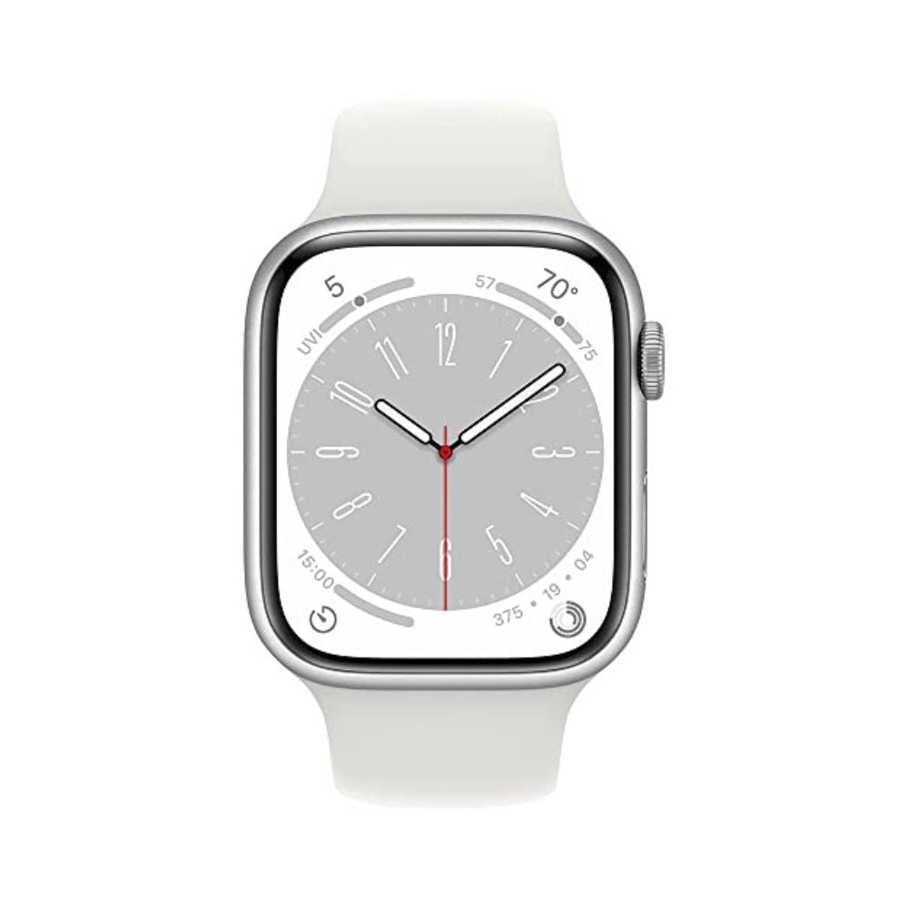 Apple Watch Series 8 (GPS) 41mm  Aluminum Case with White Sport Band - S/M - Silver - MP6L3LL/A