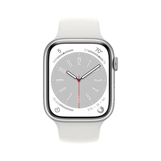 Apple Watch Series 8 (GPS) 41mm  Aluminum Case with White Sport Band - S/M - Silver - MP6L3LL/A