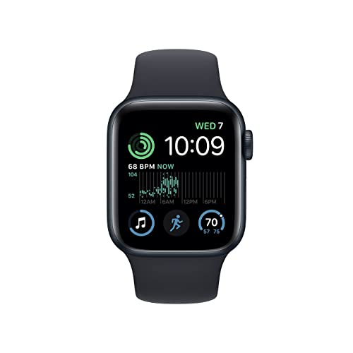 Apple Watch SE (2nd Gen) (GPS, 40mm) - Midnight Aluminum Case with Midnight Sport Band, S/M - MNT73LL/A