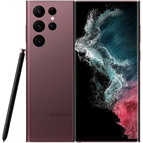 Unlocked - Samsung Galaxy S22 Ultra Smartphone, 256GB, Fast 4nm Processor, US Version, Burgundy - SM-S908UDREXAA